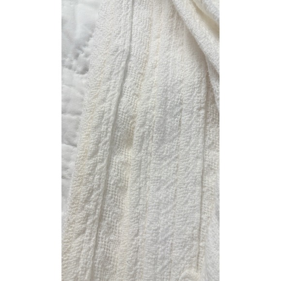 Royal Velvet Other - Vintage Fieldcrest Royal Velvet White Woven Cotton Full Queen Blanket Made USA